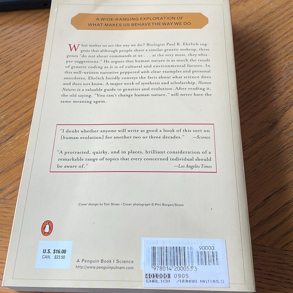 Human Natures Genes, Cultures, and the Human Prospect by Paul R. Ehrlich - Picture 2 of 2